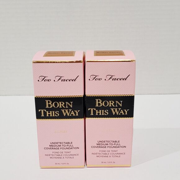 Too Faced Born This Way BUTTER PECAN Undetectable Foundation 1.0 Fl Oz Lot of 2 - Picture 5 of 13